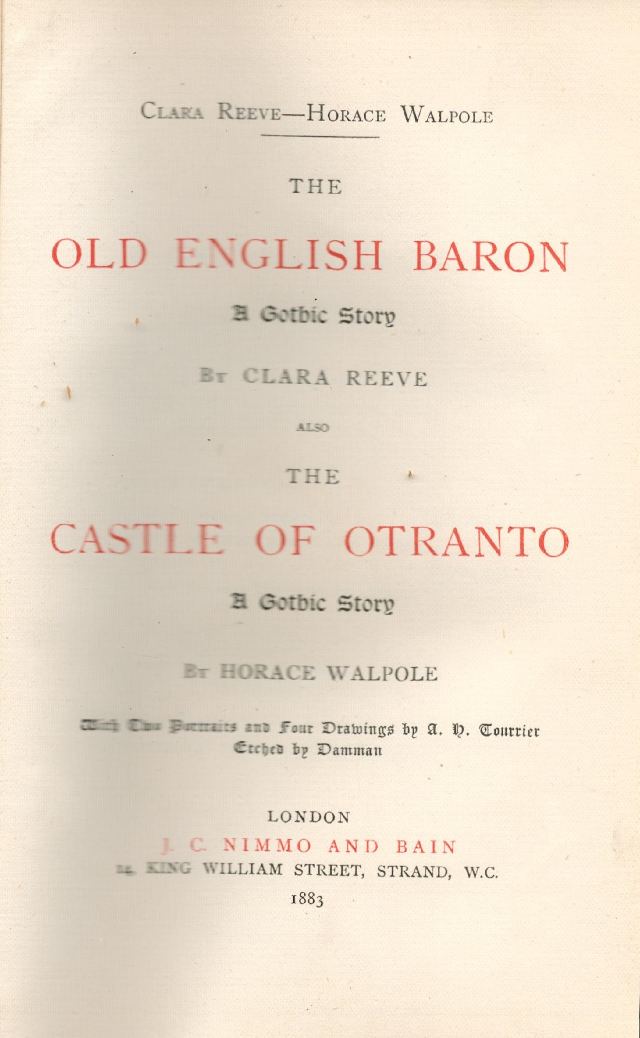 The Old English Baron and The Castle of Otranto Gothic Stories by Horace Walpole Hardback Book - Image 2 of 4