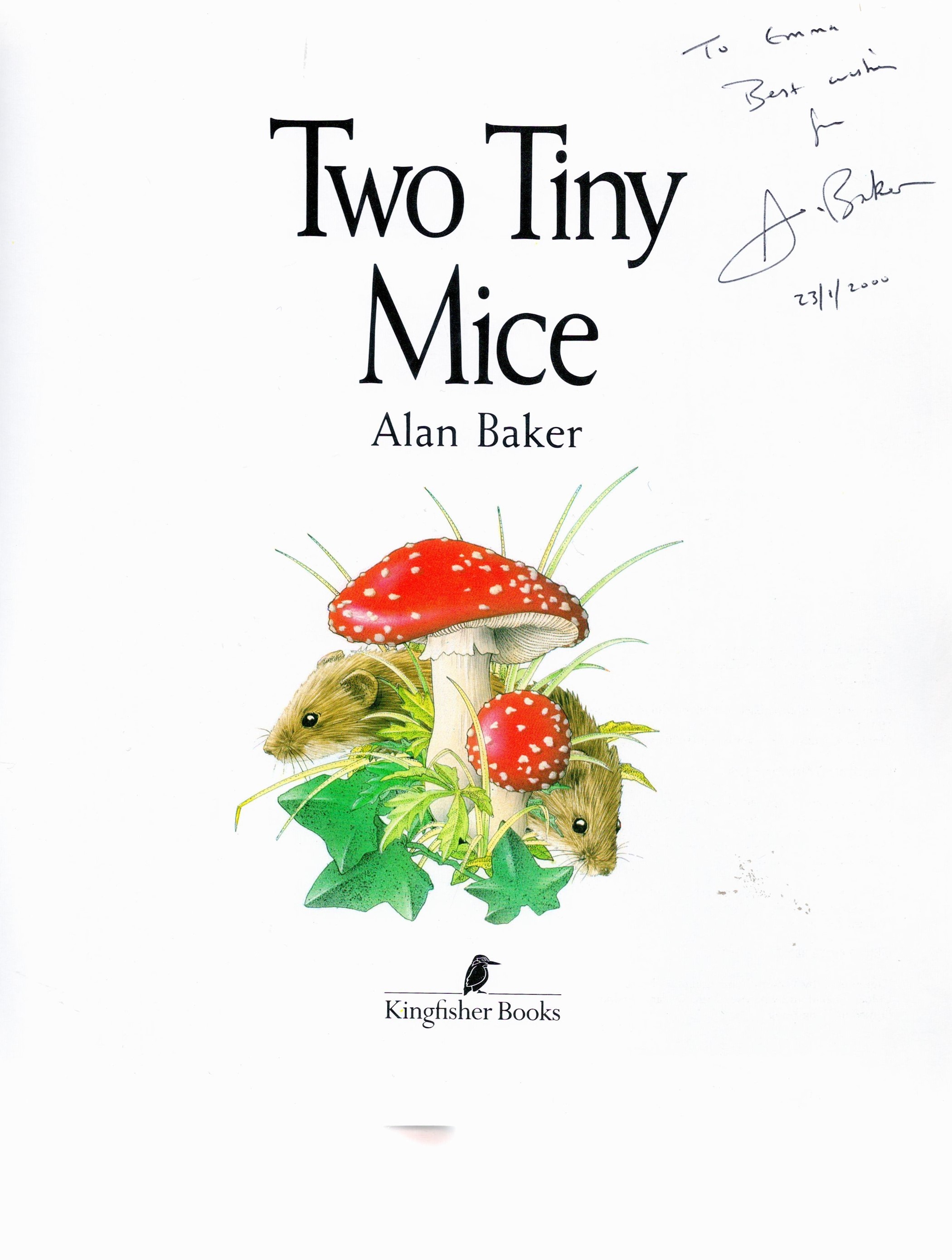 Signed Book Alan Baker Two Tiny Mice First Softback Edition 1992 Signed by Alan Baker on the Title - Image 2 of 4