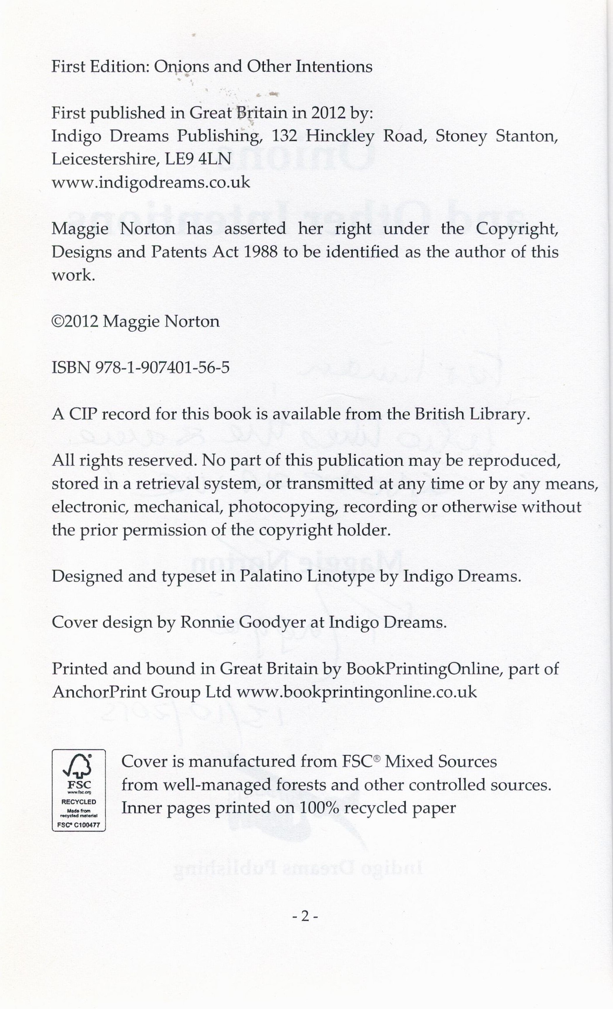 Signed Book Maggie Norton Onions and Other Intentions First Edition 2012 Softback Book Signed by - Image 4 of 4