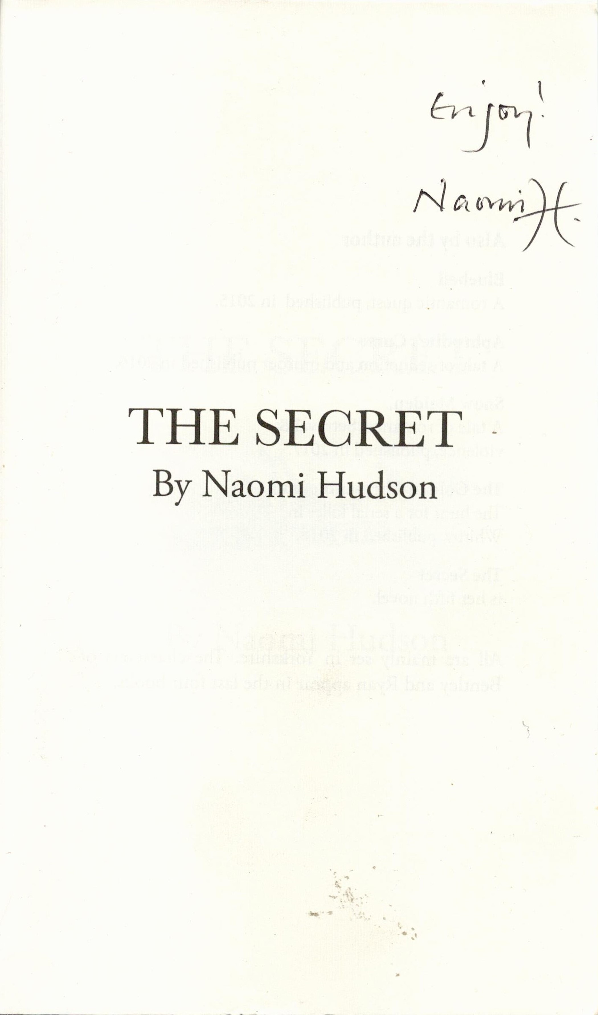 Signed Book Naomi Hudson The Secret The Search for A Missing Person in Filey 2019 First Edition - Image 2 of 5