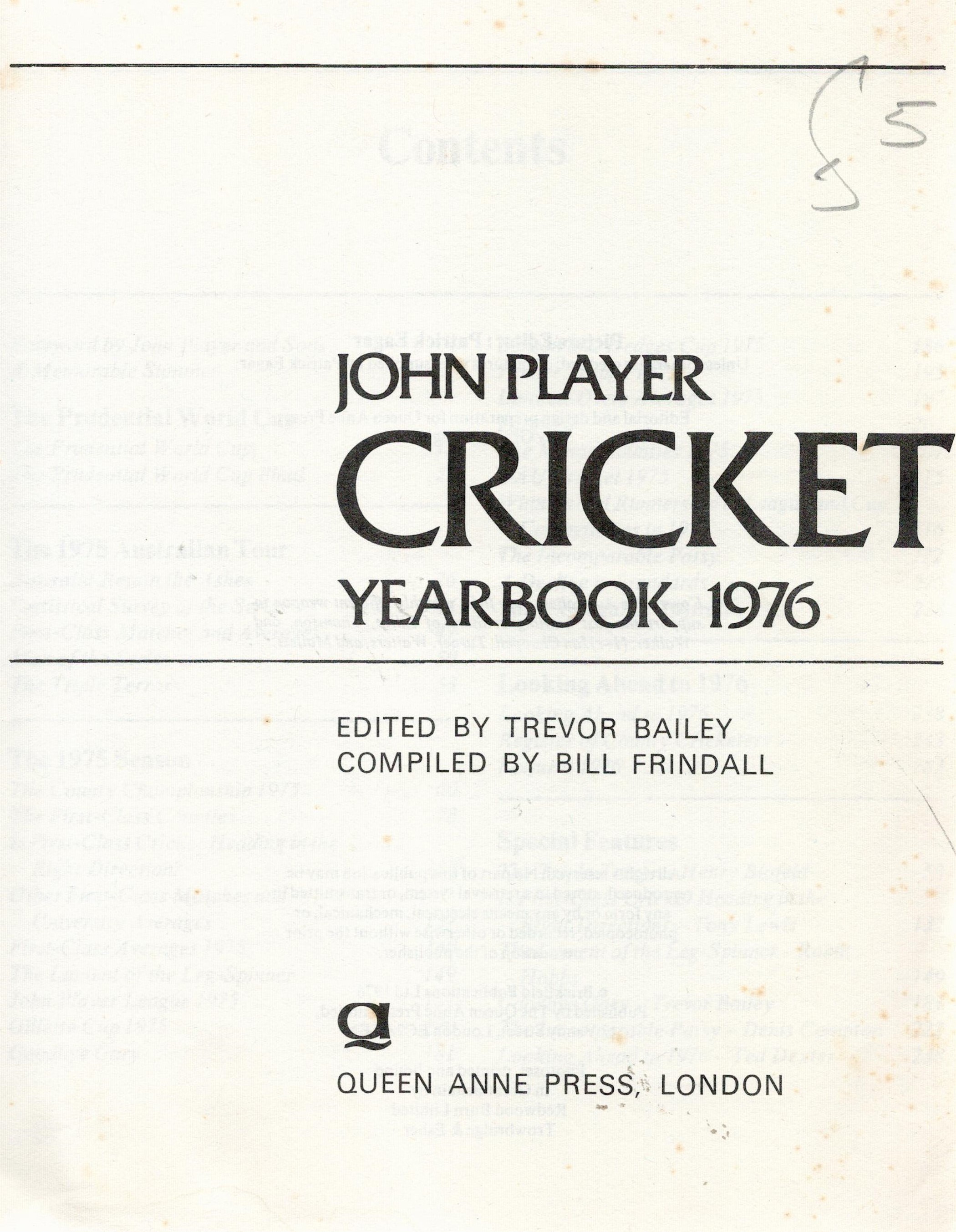 Multisigned Book John Player Cricket Yearbook 1976 edited by T Bailey Softback Book Multisigned (See - Image 5 of 6