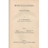 Miscellanies Prose and Verse by W M Thackeray vol 1 Hardback Book 1861 edition unknown published