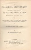 A Classical Dictionary by J Lempriere D.D. Hardback Book 1892 edition unknown published by George