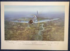 WW2. Philip E West Multi Signed colour 28x20 Print Titled Mission Accomplished Limited edition 66/