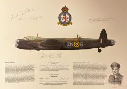 RAF Bomber Squadron Multi Signed Avro Manchester Mk 1a Colour 16. 5x12 Print. Limited Edition 26/
