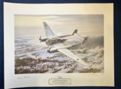WW2. Geoff Nutkins Colour 25x20 Print Titled Sky Spy Multi Signed, Limited Edition 66/525.