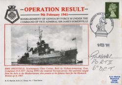 WW2 Navy cover Signed FDC. Operation Result 9th February 1941 Bombardment Of Genoa By Force H