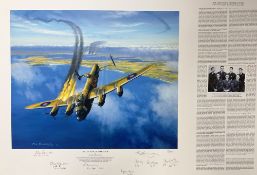 Mark Postlethwaite Multi Signed Colour 28x19 Print Titled The Last Flight Of Dark Victor. Limited