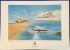 WW2 John Larder 25x17. 5 Colour Special Edition 345/617 Print Titled 50 Years Fly By Multi Signed by