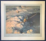WW2. Robert Taylor German Fighter Aces Multi Signed Rare Print Titled Horrido. Limited Edition 456/