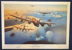 WW2. Mark Postlethwaite Multi Signed Tirpitz Mission Accomplished Colour 25x19 Print, Limited