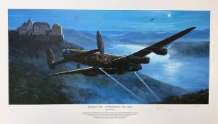 Mark Postlethwaite Signed Colour 28x18 Print Titled Dambusters Approaching the Eder. Limited Edition
