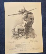 WW2. John D Shaw Multi Signed Black and White 15x11 Print Titled General Gunther Rall. Personally