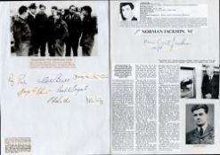 Collection of 10 WW2 RAF Signatures on A4 paper with printed black and white photos. Personally