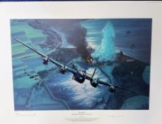 Multi Signed Anthony Saunders Print in colour, Measuring 26x20 Titled The Breach Operation