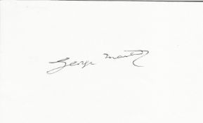 George Martin signed 6x4 white card. Sir George Martin, CBE 3 January 1926 - 8 March 2016 was an