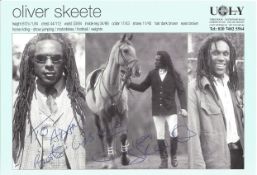 Oliver Skeete signed 8x6 black and white promo photo inscribed To Adam best wishes. Oliver Skeete