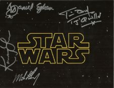 Star Wars multi signed 10x8 colour photo 4 cast members signatures includes Kamay Lau, Daniel
