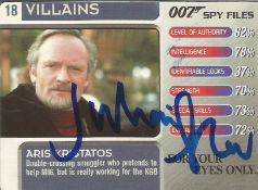 Julian Glover signed 007 Spy Files For Yours Eyes Only Villains Trading card. Julian Wyatt Glover