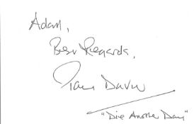 James Bond Paul Darrow signed 6x4 white card inscribed Adam best regards Paul Darrow Die Another