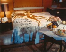 James Bond. Shirley Eaton Hand signed 10x8 Colour Photo, with inscription Best Wishes, Shirley Eaton