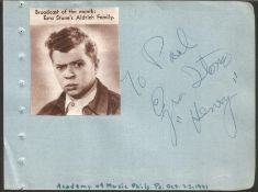 Ezra Stone Autograph Album Page Signed To Paul American Actor And Director. Good condition. All
