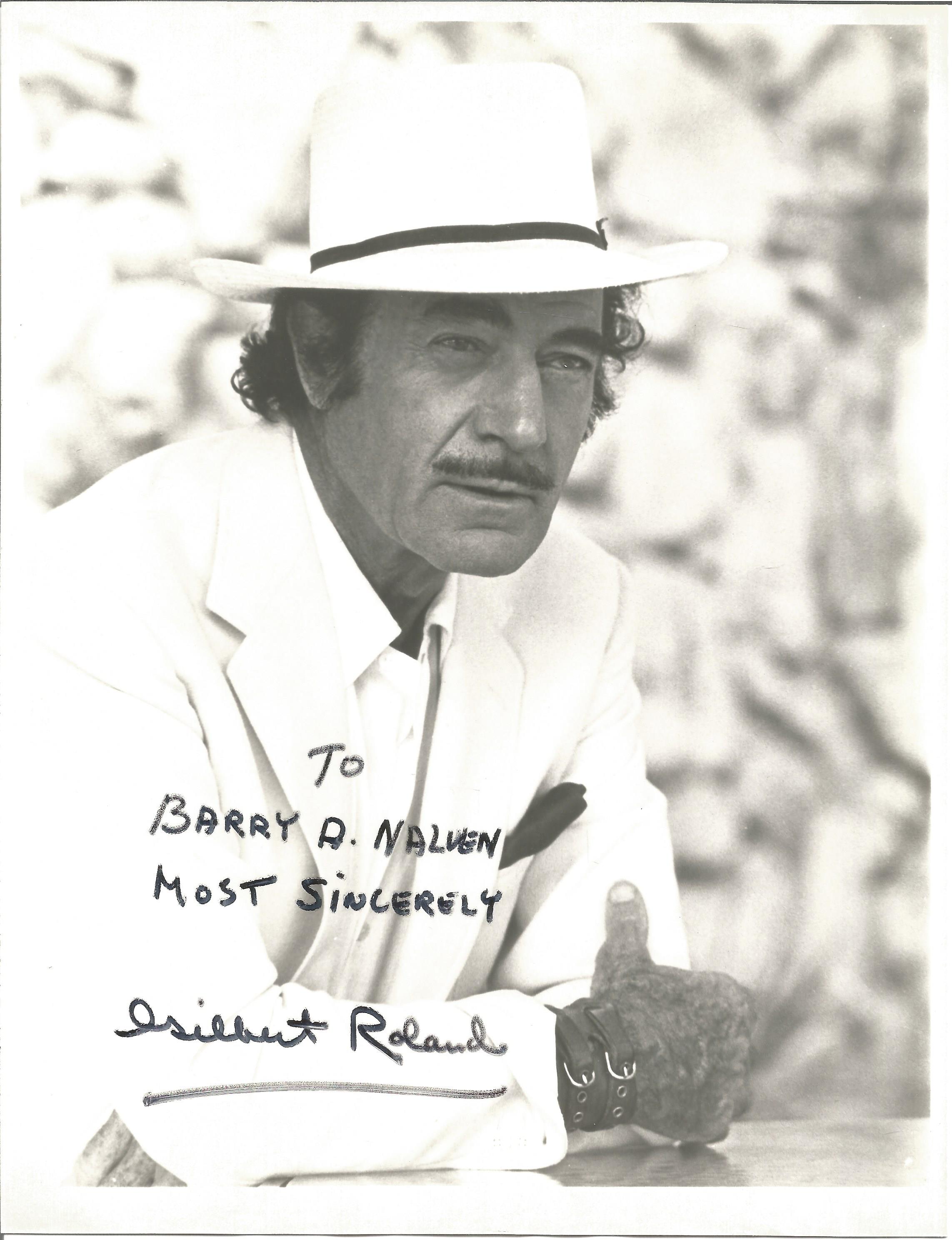 Gilbert Rowland American Actor Signed 10x8 B/W Photo, To Barry. Good condition. All autographs