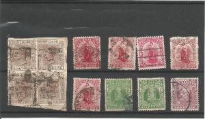 New Zealand pre 1909 stamps on stockcard. 12 stamps. Good condition. We combine postage on