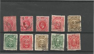 South Nigeria, South Rhodesia pre 1936 stamps on stockcard. 10 stamps. Good condition. We combine