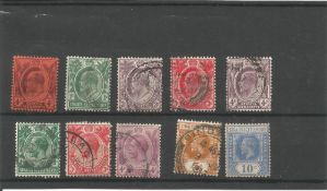 Straits settlement 1902-1912 stamps on stockcard. 10 stamps. Good condition. We combine postage on