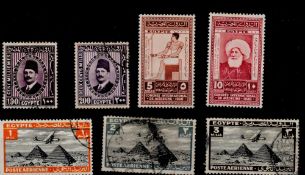 7 Egypt Stamps all pre 1933. Good condition. We combine postage on multiple winning lots and can