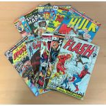 Marvel and DC collection of 10 vintage 1960s/ 1970s comic books including iconic titles: Flash,