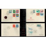 FDC Album with Slipcase containing Swiss FDCs from 1962 to 1972 with approx 65 FDCs with Stamps