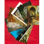 Bundle Of 20 Church, Abbey, Cathedral, Stained Glass, Religious Buildings Postcards. We combine