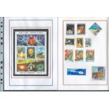 Binder with Space Stamps Includes 9 Miniature Sheets and approx 170 Space Themed Stamps, Miniature