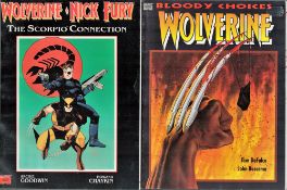 Marvel, Wolverine Paperback book collection featuring 2 comic style books titled The Scorpio
