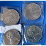 collection of 4 Isle of man 25pence coins. In plastic coatings. Good condition. We combine postage