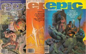 Marvel, Epic Illustrated magazine collection featuring approx 30 issues dating from 190-1986.