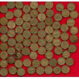 79 Brass 3 pence coins Threepenny Bits 1940s - 1960s Good Condition. We combine postage on