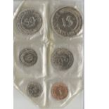 set of 6 1967 Singapore uncirculated coins. Proof set. Mint condition. No box, in plastic packaging.