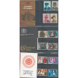Small Album Blue with 27 Presentation Packs Includes Fire Service, British Trees, Universal Postal
