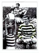 Football Autographed BILLY McNEILL 16 x 12 Montage Edition - Colorized, depicting a superbly