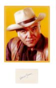 Lorne Greene, 1915-1987, Bonanza Actor 12x17 Mounted Album Page Signed By Lorne Greene With A Photo.