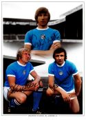 Football Autographed MANCHESTER CITY 16 x 12 Montage Edition - Colorized, depicting a superbly