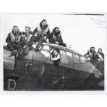 WW2 RAF W O Sam Thompson of No.9 Squadron Signed 10x8 Printed Black and White Photo. Signed in