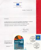 Jacques Santer signed FDC double PM Bonn 2 Direktwahlen Zum Government Parliament 12.04.1984 5300