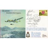 Avro Lancaster Multi Signed Disbandment of 617 Squadron Flown FDC with Stamps and Postmarks.