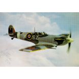 WW2 Famous Female Aviator Lettice Curtis Signed Spitfire Colour 6x5 Postcard. Also Signed on the