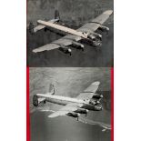 WW2 RAF Lancaster Collection of 3 Black and White Photos showing Canadian Lancasters in Flight.