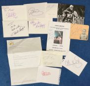 Sport Collection of 16 Fantastic Signatures on Autograph pages, cards, cuttings and programme.